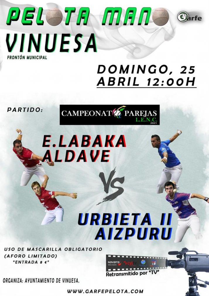 Pelota del campeonato por parejas en Vinuesa este domingo