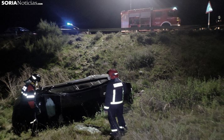 Complicado accidente en Ágreda con una mujer trasladada a Soria