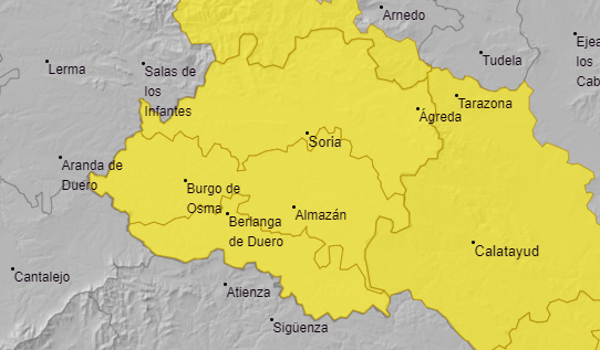 Aviso amarillo por lluvias y tormentas en toda la provincia