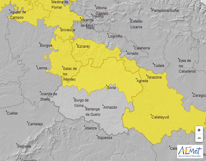 Alerta amarilla por tormentas en la Ibérica soriana