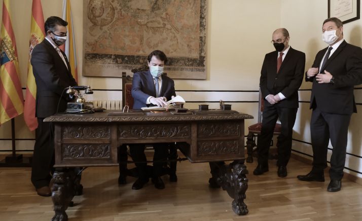 Mañueco, Lambán y García-Page reclaman al Gobierno que agilice el nuevo Mapa de Ayudas de la UE para afrontar la lucha contra la despoblación