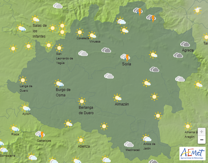 El tiempo en Soria: se esperan precipitaciones vespertinas de carácter tormentoso