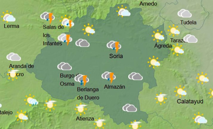 El tiempo en Soria: Mejoría en los termómetros y llegan chubascos