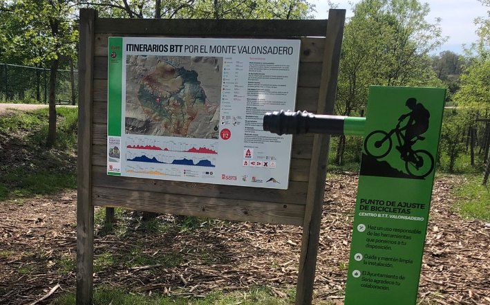 Instalado un punto de reparación de bicicletas en Valonsadero