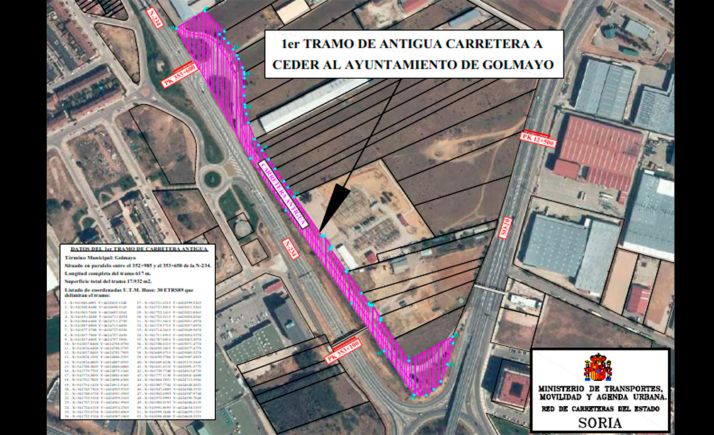 El Ministerio cede a Golmayo la titularidad de dos tramos de viario anexo a la N-234 