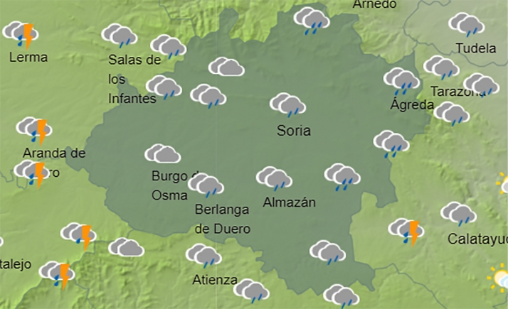 El tiempo en Soria: Tormentas y acusado descenso de las máximas