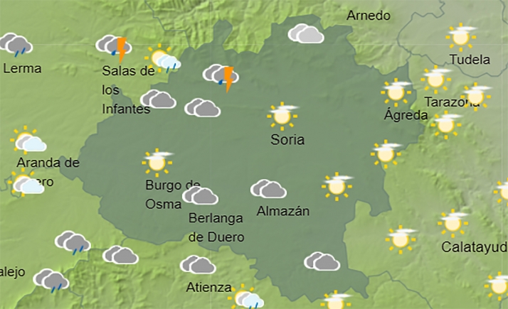 El tiempo en Soria: Cubierto, chubascos y mejoran las máximas