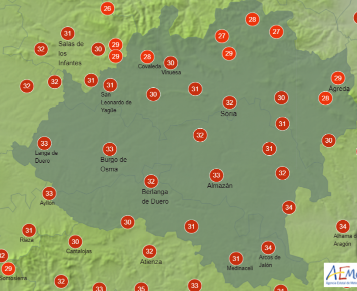 El tiempo en Soria: Sábado con altas temperaturas