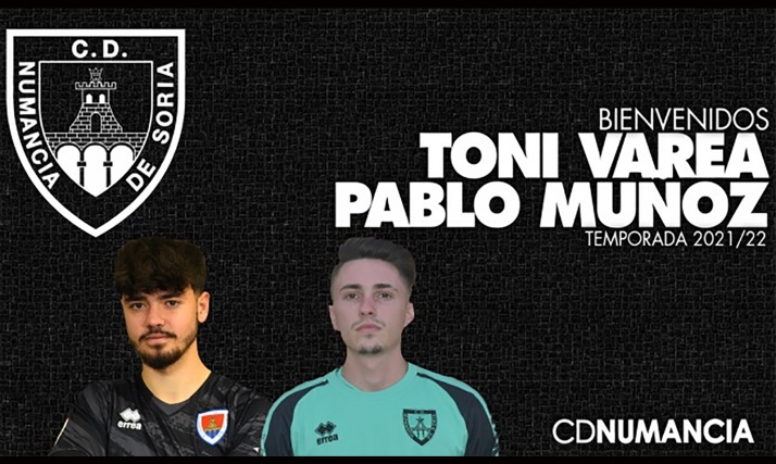 Los canteranos Toni Varea y Pablo Muñoz, al primer equipo del Numancia