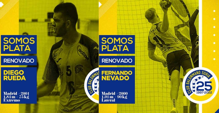 El BM Soria renueva a Fernando Nevado y Diego Rueda