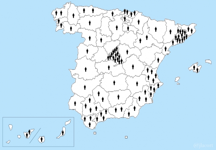 Castilla y León copa 4 de las 5 provincias donde no viviría nadie si solo hubiera 100 españoles
