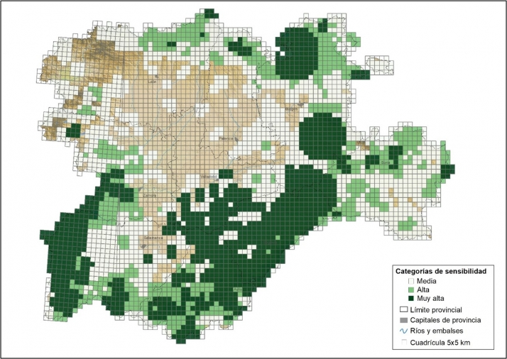 La Junta publica los mapas de sensibilidad para aves planeadoras