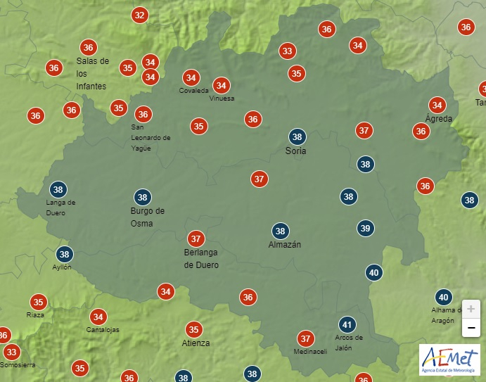 El tiempo en Soria: hoy viernes se alcanzarán los 41 grados