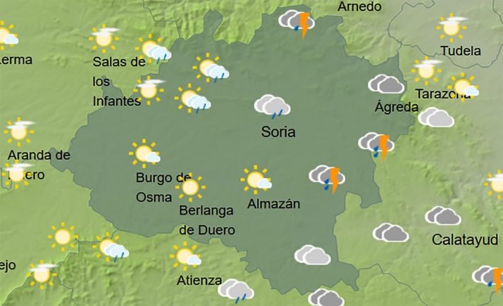 El tiempo en Soria: Tormentas por la tarde para despedir agosto
