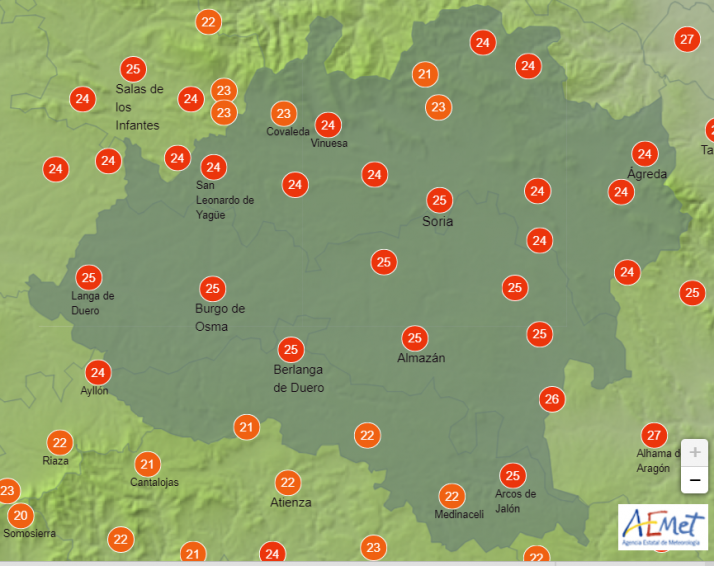 El Tiempo en Soria: Jornada con temperaturas agradables