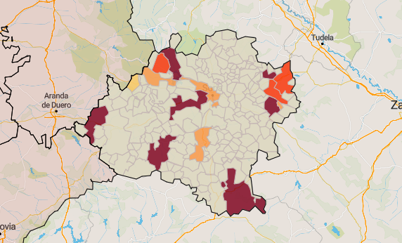 Coronavirus en Soria: solo un municipio presenta una incidencia superior a los 300 casos