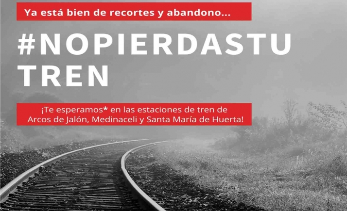 Vecinos del Alto Jalón  soriano se manifestarán el domingo en las estaciones de Renfe para defender el tren