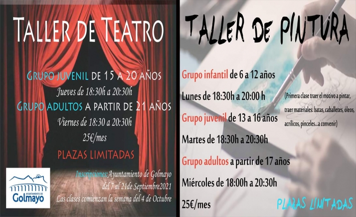 Talleres de teatro y de pintura en Golmayo