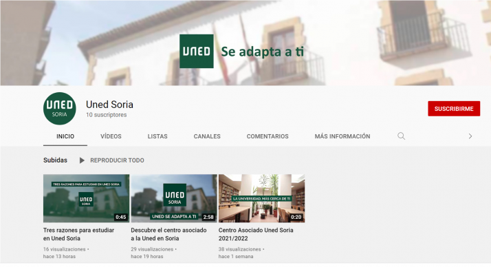 UNED Soria estrena canal de YouTube