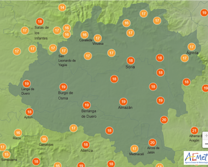 El Tiempo en Soria: Domingo con temperaturas agradables