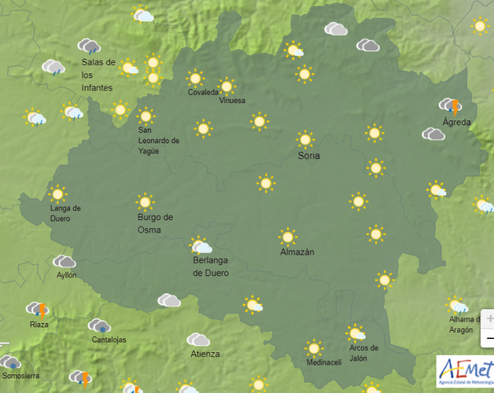 El Tiempo en Soria: Nieves a partir de 1.000 metros