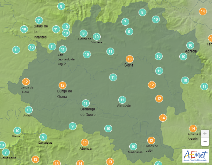 El tiempo en Soria: descenso de las máximas y posibles precipitaciones hoy domingo