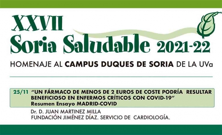 El Soria Saludable aborda este jueves un tratamiento anticovid por 2 €