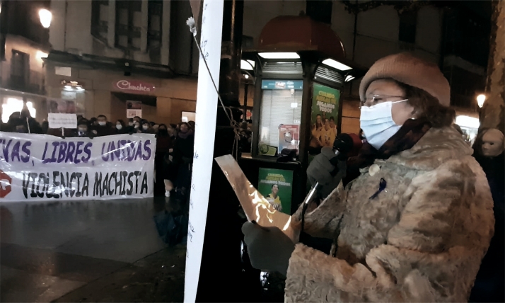 Una imagen de la lectura del manifesto en el tramo final de la convocatoria. /SN