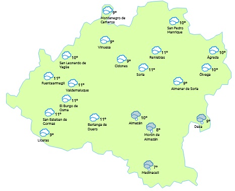 El tiempo de Soria a las 15:00 horas/ eltiempo.es