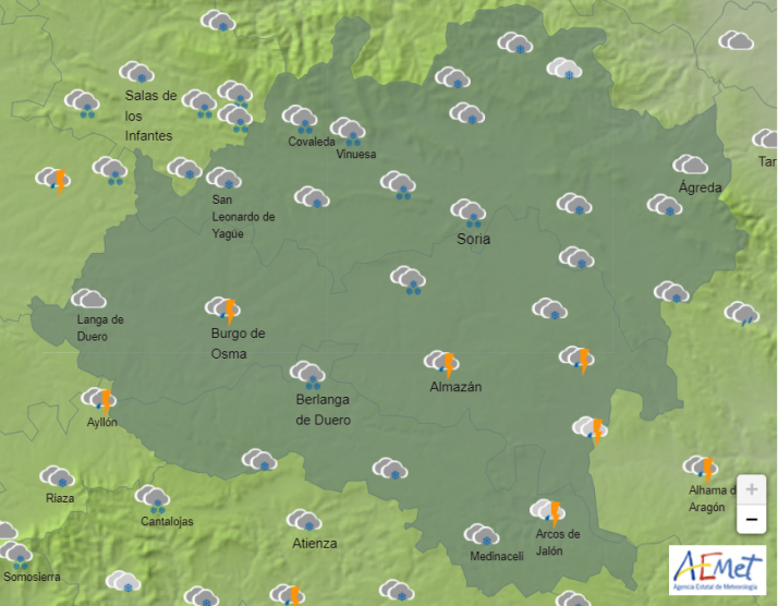 El Tiempo en Soria: Miércoles de lluvias y nieves