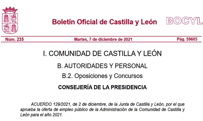 Esta es, oficialmente, la oferta de empleo público de la Junta 