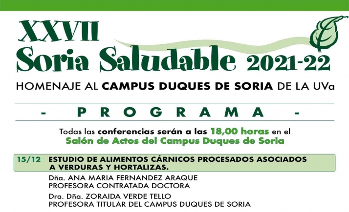 El Torrezno de Soria y los alimentos ricos en fibra vegetal, ponencia del Soria Saludable el miércoles
