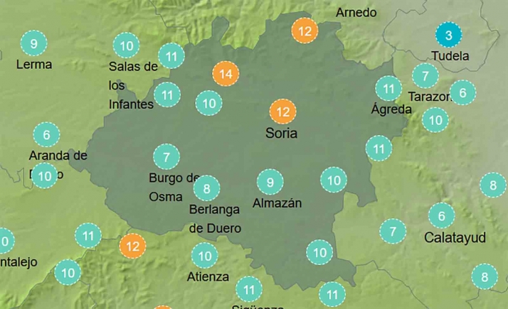 El tiempo en Soria: Estable y mejoran las mínimas