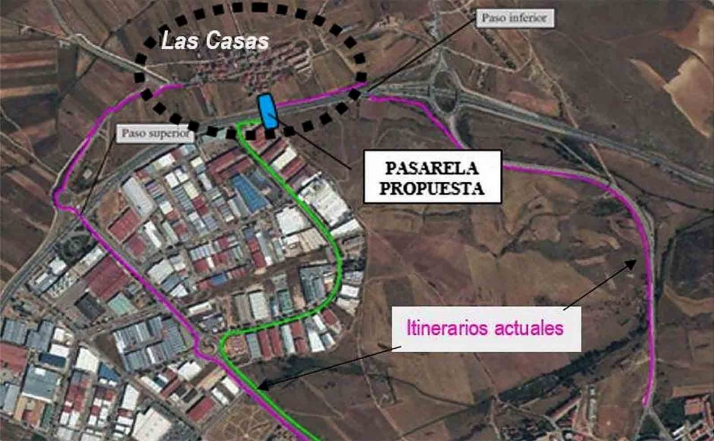 Mitma concede 200.000 € para la pasarela peatonal de Las Casas