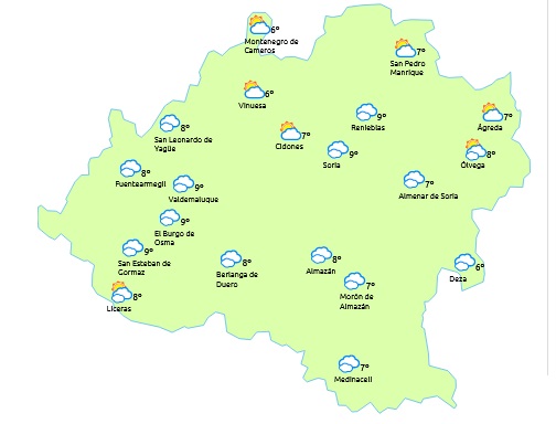 El tiempo de Soria a las 15:00 horas/ eltiempo.es