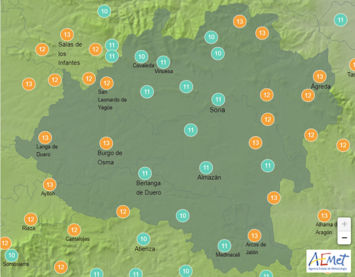 El Tiempo en Soria: Continúan las temperaturas agradables