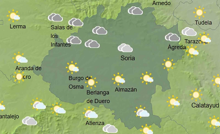 El tiempo en Soria: Más nubes y bajan las máximas