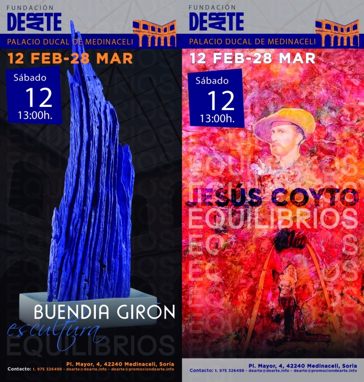 Pintura y escultura en la doble exposición que inaugura DEARTE este sábado en Medinaceli