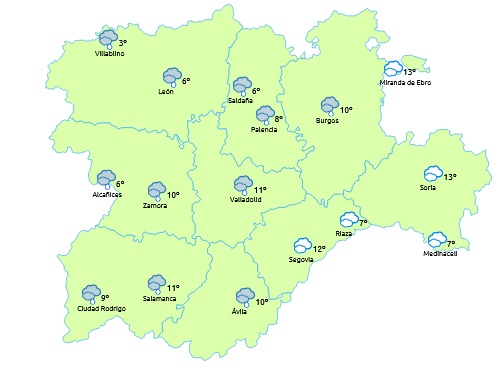 Tiempo en Castilla y León a las 18:00 horas. /eltiempo.es