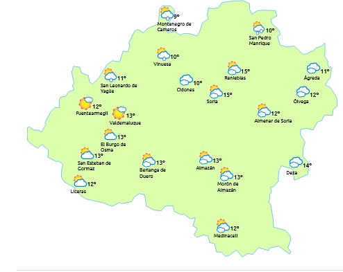 Intervalos nubosos sin descartar chubascos dispersos por la tarde