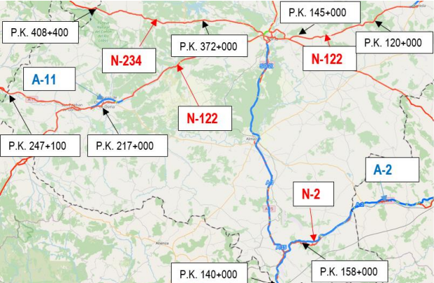 Formalizada por más de 220.000 euros la instalación de barreras de seguridad en la N-2, N-122 y N-234
