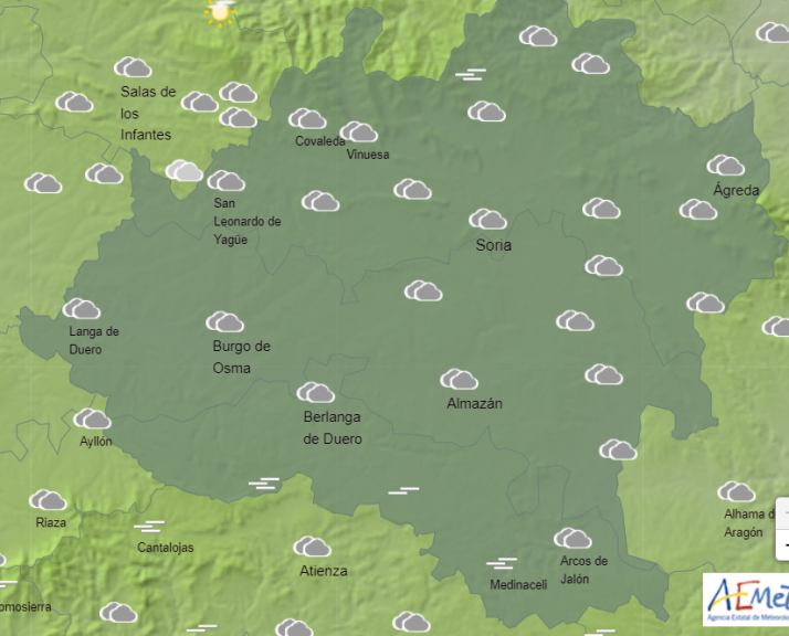 El Tiempo en Soria: comienza un fin de semana repleto de nubes