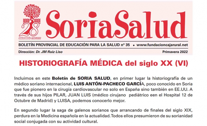 Luis Antón Pacheco y la saga De la Llana protagonizan el Soria Salud de esta primavera