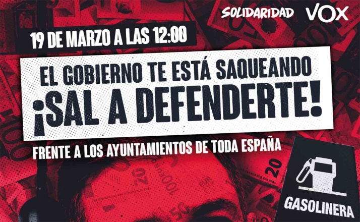Vox se manifiesta este sábado contra la subida de precios