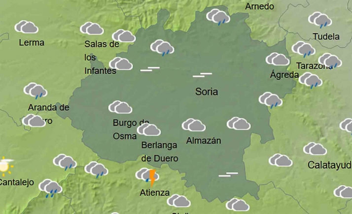 El tiempo en Soria: Cielos cubiertos y precipitaciones