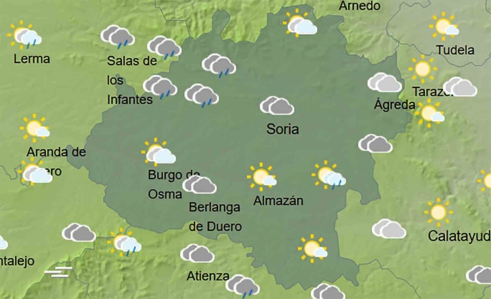 El tiempo en Soria: Lloviznas que remiten por la tarde