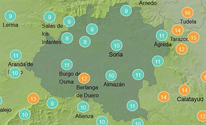 El tiempo en Soria: Mejoran las mínimas