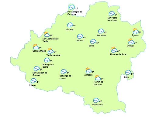 El tiempo de Soria a las 15:00 horas/ eltiempo.es