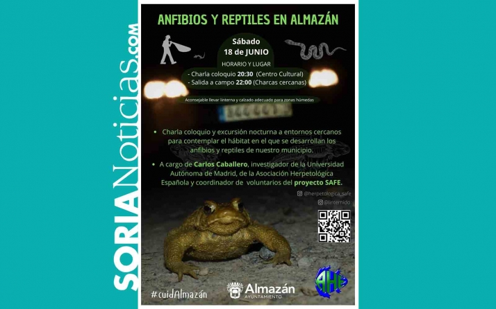 Los anfibios y los reptiles, protagonistas en Almazán el sábado 18