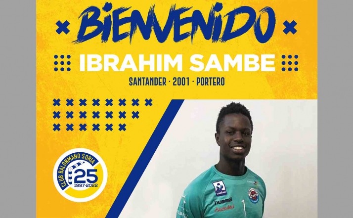 Ibrahim Sambe Fall, un nuevo cerrojo para la portería del Balonmano Soria